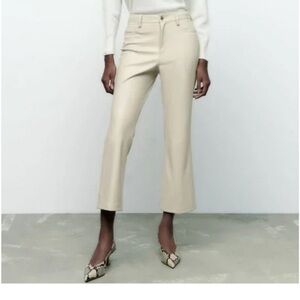 Zara faux leather cropped pants